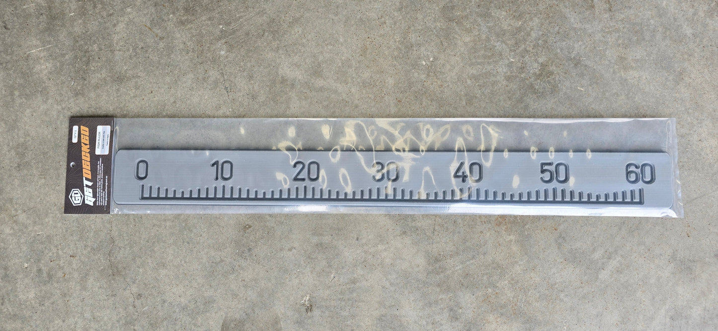 600mm Slimline Fish Ruler Winter Grey Over Black